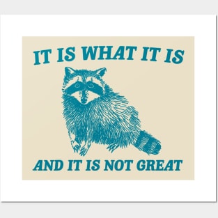 It Is What It Is And It Is Not Great Funny Raccoon Posters and Art